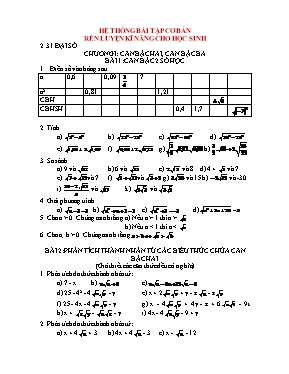 Hệ thống bài tập cơ bản Toán 9